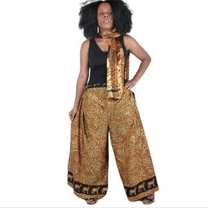 Rima Leopard Print Wide Palooza Beach Wear Coverup Pants